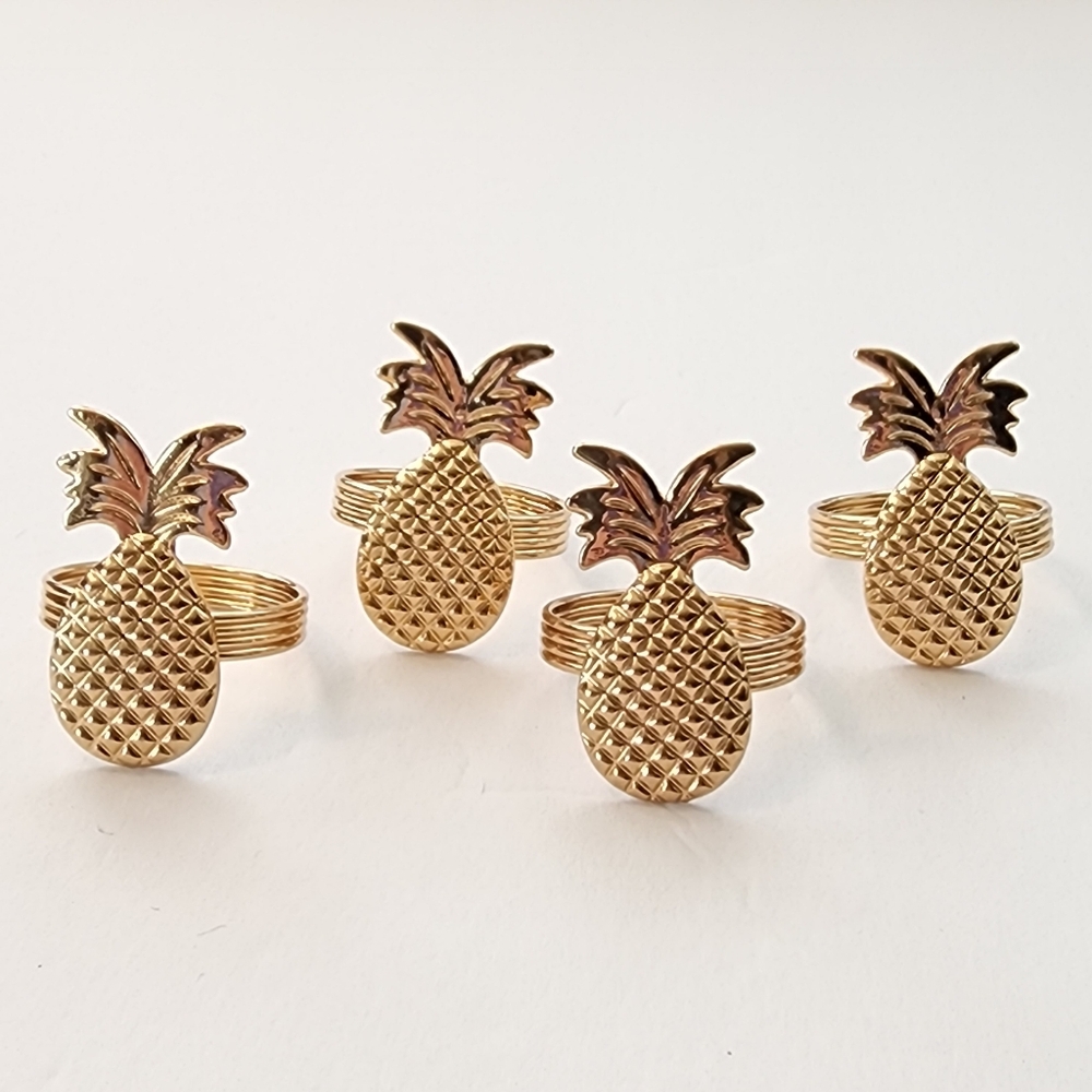 Pineapple Napkin Rings Set - Picture 6 of 6